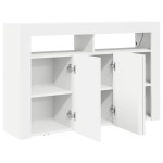 vidaXL Bufet Alb Alb Lemn Compus 116 x 30 x 75 cm Modern Bufet cu LED vidaXL Bufet Alb Alb Lemn Compus 116 x 30 x 75 cm Modern Bufet cu LED
