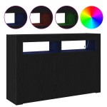 vidaXL Bufet Stejar Negru 116 x 30 x 75 cm Lemn compozit