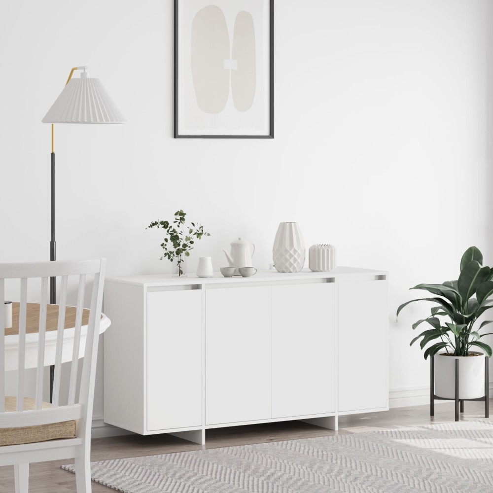 vidaXL Bufet Alb Alb Lemn 135 x 41 x 75 cm Bufet Alb Dreptunghiular