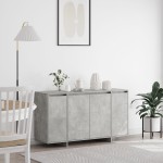 vidaXL Bufet gri din beton Beton gri Lemn prelucrat 135 x 41 x 75 cm vidaXL Bufet gri din beton Beton gri Lemn prelucrat 135 x 41 x 75 cm