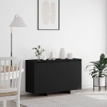vidaXL Bufet Negru Negru Lemn prelucrat 120 x 41 x 75 cm Bufet Negru vidaXL Bufet Negru Negru Lemn prelucrat 120 x 41 x 75 cm Bufet Negru