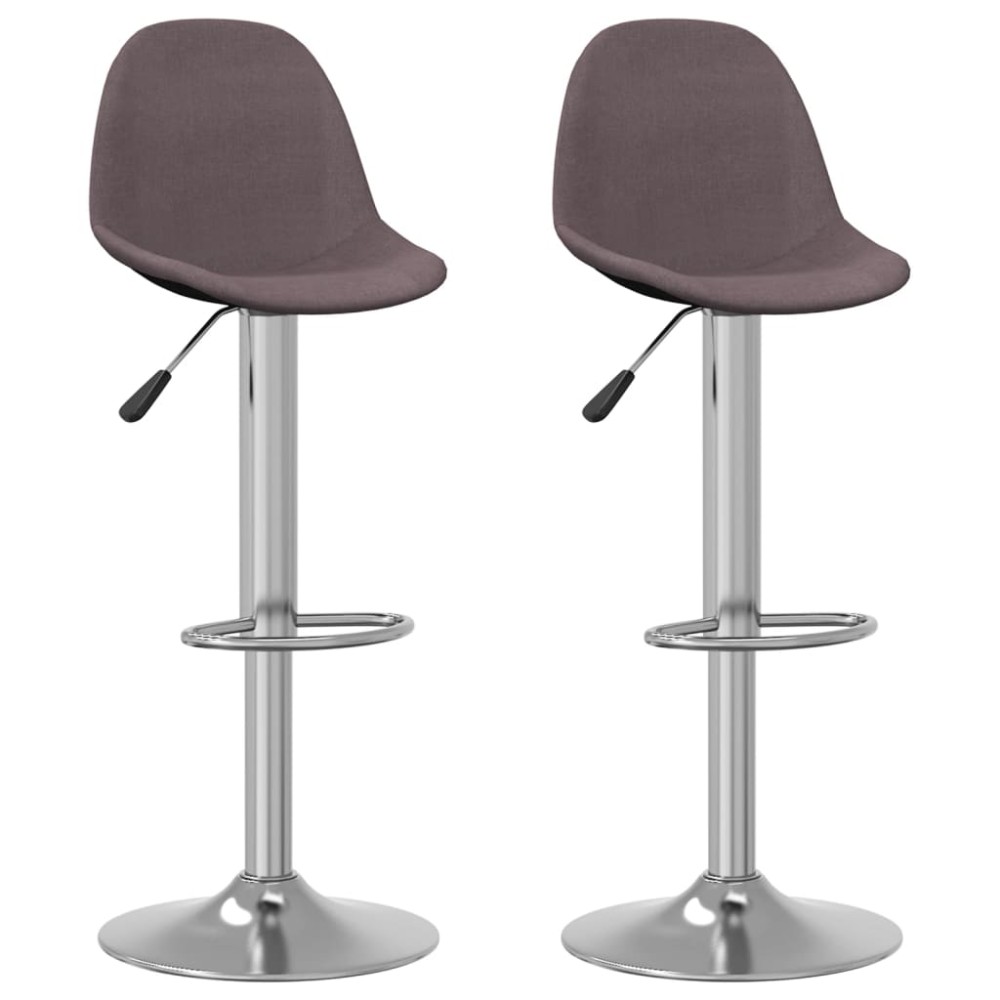 vidaXL Scaune de bar, 2 buc., gri taupe, material textil