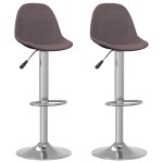 vidaXL Scaune de bar, 2 buc., gri taupe, material textil