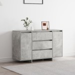 vidaXL Bufet Gri Beton 120x41x75 cm Lemn Ușor vidaXL Bufet Gri Beton 120x41x75 cm Lemn Ușor