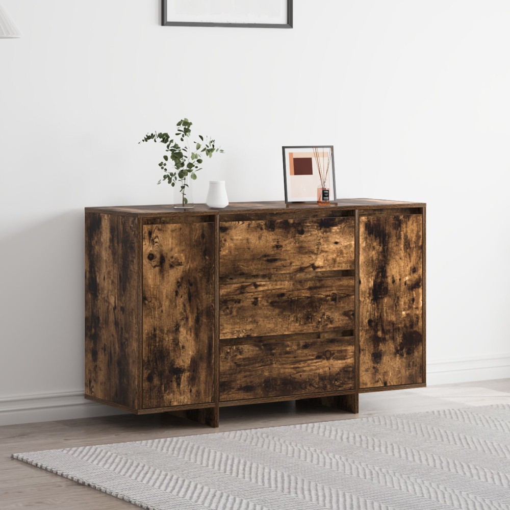 vidaXL Bufet Stejar Afumat 120x41x75 cm Lemn îmbunătățit