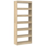 vidaXL Bibliotecă cu raft Stejar sonoma 80 x 30 x 198 cm Lemn compozit