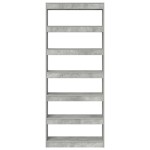 vidaXL Bibliotecă cu raft Gri beton 80 x 30 x 198 cm Lemn compozit