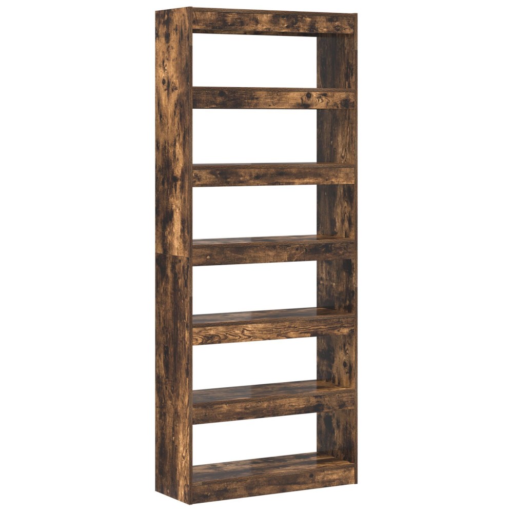 vidaXL Bibliotecă cu raft Stejar afumat 80 x 30 x 198 cm Lemn compozit