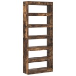 vidaXL Bibliotecă cu raft Stejar afumat 80 x 30 x 198 cm Lemn compozit