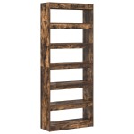 vidaXL Bibliotecă cu raft Stejar afumat 80 x 30 x 198 cm Lemn compozit