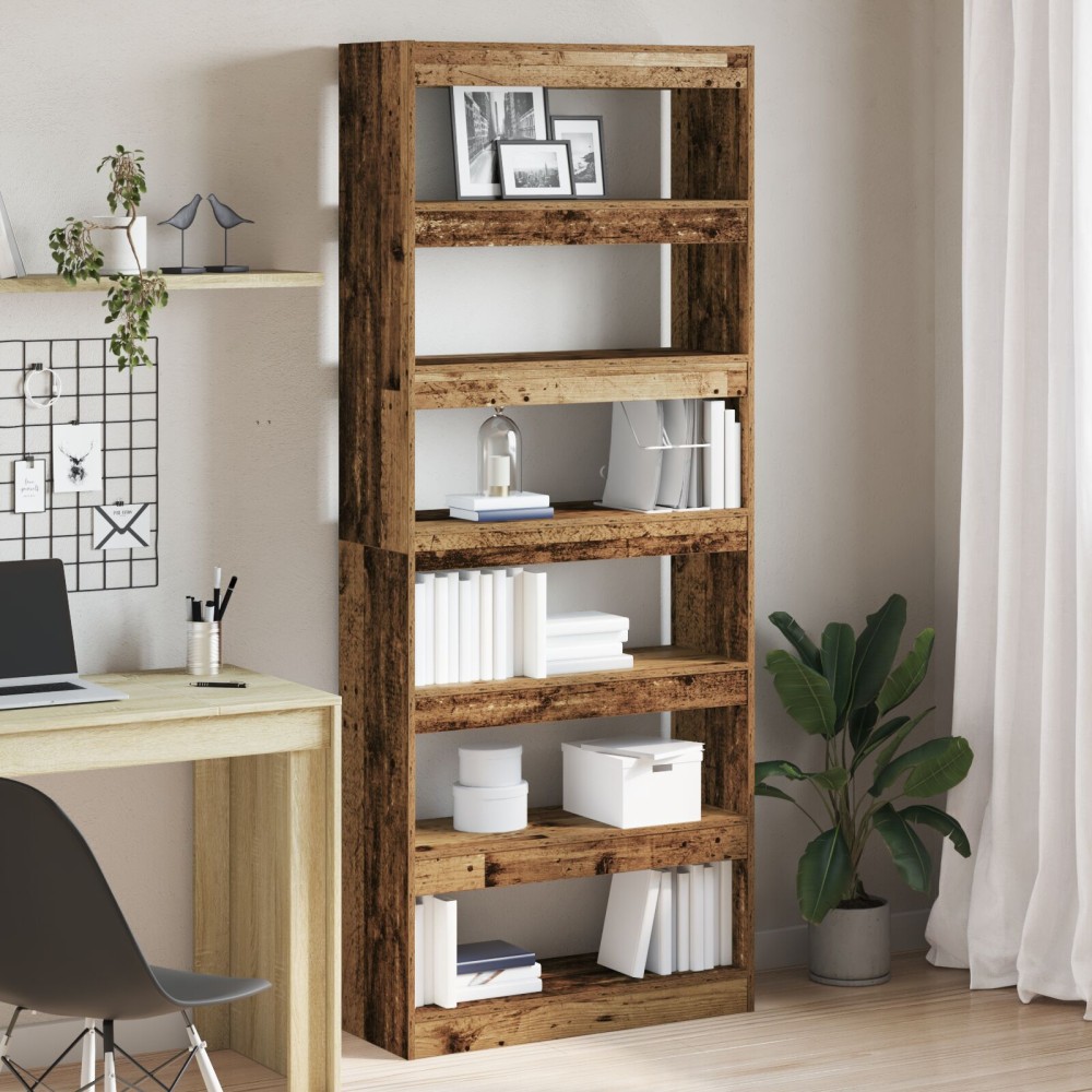 vidaXL Bibliotecă cu raft Lemn vechi 80 x 30 x 198 cm Lemn compozit