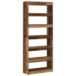 vidaXL Bibliotecă cu raft Lemn vechi 80 x 30 x 198 cm Lemn compozit