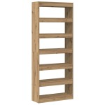 vidaXL Bibliotecă stejar artizanal 80 x 30 x 198 cm Lemn compozit vidaXL Bibliotecă stejar artizanal 80 x 30 x 198 cm Lemn compozit