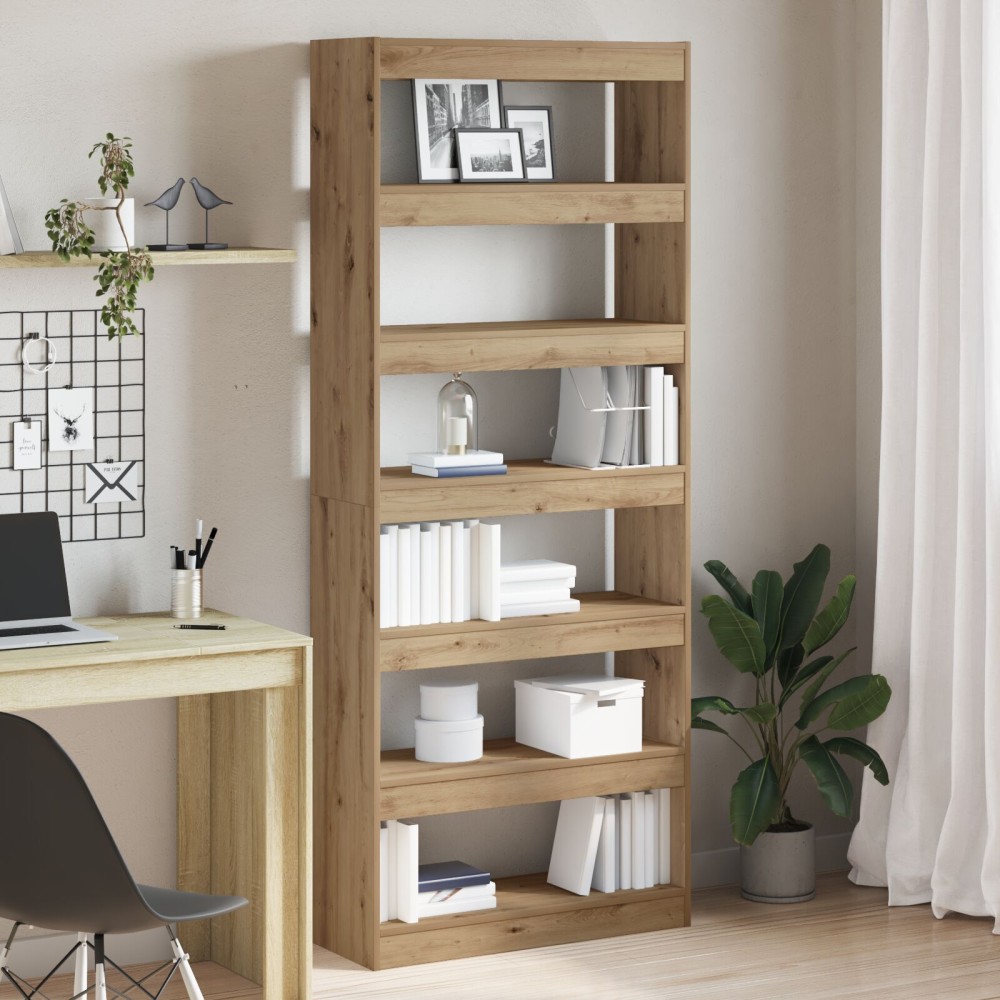 vidaXL Bibliotecă stejar artizanal 80 x 30 x 198 cm Lemn compozit