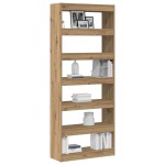vidaXL Bibliotecă stejar artizanal 80 x 30 x 198 cm Lemn compozit vidaXL Bibliotecă stejar artizanal 80 x 30 x 198 cm Lemn compozit