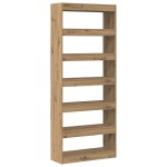 vidaXL Bibliotecă stejar artizanal 80 x 30 x 198 cm Lemn compozit vidaXL Bibliotecă stejar artizanal 80 x 30 x 198 cm Lemn compozit