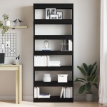 vidaXL Bibliotecă cu raft Stejar negru 80 x 30 x 198 cm Lemn compozit