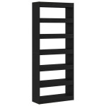 vidaXL Bibliotecă cu raft Stejar negru 80 x 30 x 198 cm Lemn compozit