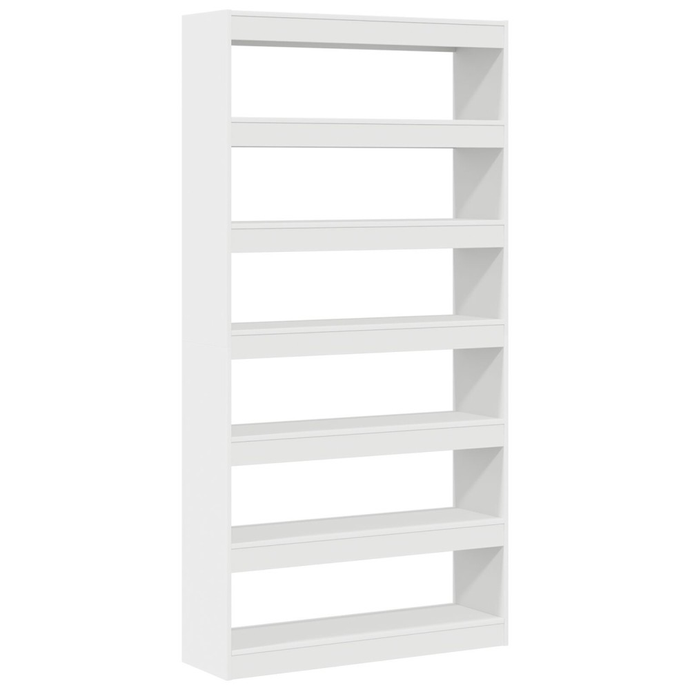 vidaXL Bibliotecă Albă Alb Lemn prelucrat 100 x 30 x 198 cm Rafturi