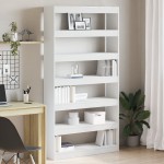 vidaXL Bibliotecă Albă Alb Lemn prelucrat 100 x 30 x 198 cm Rafturi vidaXL Bibliotecă Albă Alb Lemn prelucrat 100 x 30 x 198 cm Rafturi