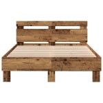 vidaXL Cadru de pat cu headboard Lemn vechi 120 x 200 cm Lemn compozit vidaXL Cadru de pat cu headboard Lemn vechi 120 x 200 cm Lemn compozit