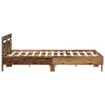 vidaXL Cadru de pat cu headboard Lemn vechi 140 x 190 cm Lemn compozit vidaXL Cadru de pat cu headboard Lemn vechi 140 x 190 cm Lemn compozit
