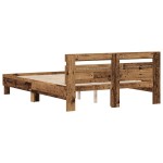 vidaXL Cadru de pat cu headboard Lemn vechi 140 x 190 cm Lemn compozit vidaXL Cadru de pat cu headboard Lemn vechi 140 x 190 cm Lemn compozit