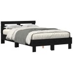 vidaXL Cadru de pat Stejar negru 120 x 190 cm Lemn compozit
