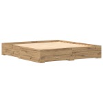 vidaXL Cadru de pat cu sertare cu sertar stejar artizanal 180 x 200 cm