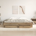 vidaXL Cadru de pat cu sertare cu sertar stejar artizanal 180 x 200 cm