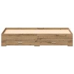 vidaXL Cadru de pat cu sertare cu sertar stejar artizanal 180 x 200 cm