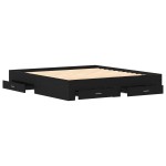 vidaXL Cadru de pat cu sertare Stejar negru 180 x 200 cm Lemn compozit vidaXL Cadru de pat cu sertare Stejar negru 180 x 200 cm Lemn compozit