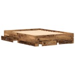 vidaXL Cadru de pat cu sertare Lemn vechi 140 x 200 cm Lemn compozit vidaXL Cadru de pat cu sertare Lemn vechi 140 x 200 cm Lemn compozit