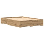 vidaXL Cadru de pat cu sertare cu sertar stejar artizanal 140 x 200 cm