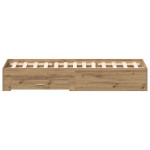 vidaXL Cadru de pat cu sertare cu sertar stejar artizanal 140 x 200 cm