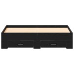 vidaXL Cadru de pat cu sertare Stejar negru 140 x 200 cm Lemn compozit
