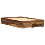 vidaXL Cadru de pat cu sertare Lemn vechi 120 x 200 cm Lemn compozit