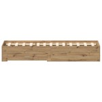 vidaXL Cadru de pat cu sertare cu sertar stejar artizanal 120 x 200 cm