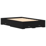vidaXL Cadru de pat cu sertare Stejar negru 120 x 200 cm Lemn compozit