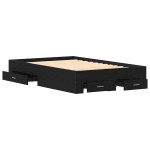 vidaXL Cadru de pat cu sertare Stejar negru 120 x 200 cm Lemn compozit