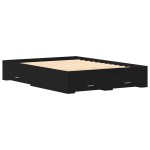 vidaXL Cadru de pat cu sertare Stejar negru 140 x 190 cm Lemn compozit