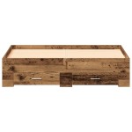 vidaXL Cadru de pat cu sertare Lemn vechi 135 x 190 cm Lemn compozit