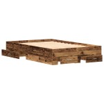 vidaXL Cadru de pat cu sertare Lemn vechi 120 x 190 cm Lemn compozit