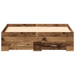 vidaXL Cadru de pat cu sertare Lemn vechi 120 x 190 cm Lemn compozit