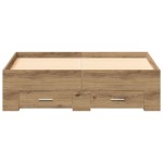 vidaXL Cadru de pat cu sertare cu sertar stejar artizanal 120 x 190 cm