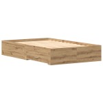 vidaXL Cadru de pat cu sertare cu sertar stejar artizanal 120 x 190 cm