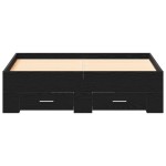 vidaXL Cadru de pat cu sertare Stejar negru 120 x 190 cm Lemn compozit