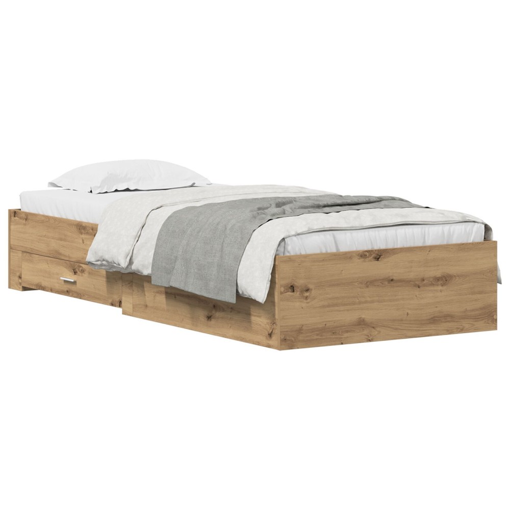 Cadru de pat vidaXL Artisan Stejar 90x200 cm Lemn prelucrat