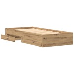 Cadru de pat vidaXL Artisan Stejar 90x200 cm Lemn prelucrat Cadru de pat vidaXL Artisan Stejar 90x200 cm Lemn prelucrat