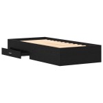 vidaXL Cadru de pat cu sertare Stejar negru 90 x 200 cm Lemn compozit vidaXL Cadru de pat cu sertare Stejar negru 90 x 200 cm Lemn compozit